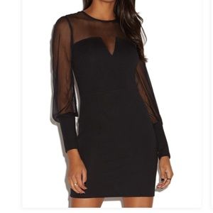 MESH LONG SLEEVE DRESS